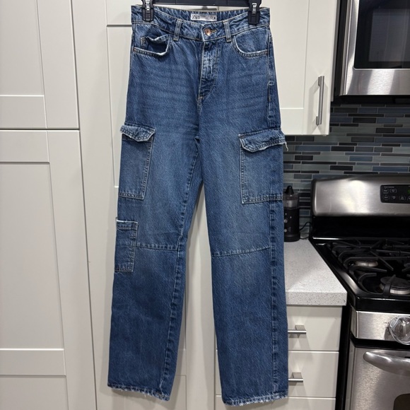 Zara Denim - Zara high waisted Cargo Jeans